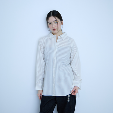【大人の抜け感】コーマコットンバックフレアシャツ