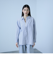 【大人の抜け感】コーマコットンバックフレアシャツ