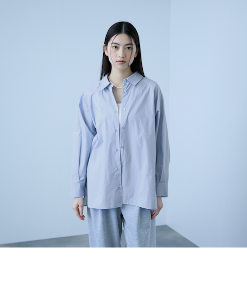 【大人の抜け感】コーマコットンバックフレアシャツ