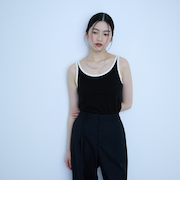 バイカラーパイピングタンクトップ