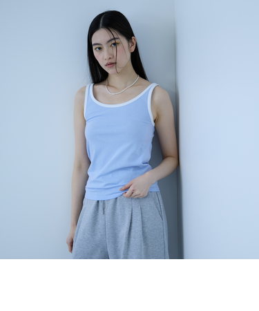 バイカラーパイピングタンクトップ