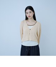 テープヤーンショート丈カーディガン