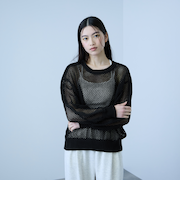 クルーネックワイドプルオーバー