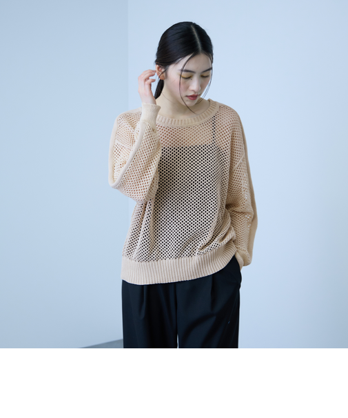 クルーネックワイドプルオーバー