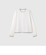 ヘンリーネックレイヤードTシャツ