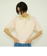 レーヨンナイロン配色ポロニット