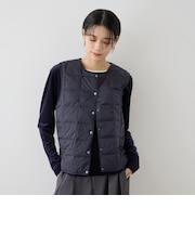 【TAION】ベーシッククルーネックボタン インナーダウンベスト
