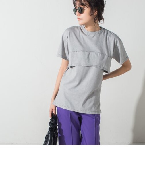 【socolla】【2点セット】レイヤードセットTシャツ≪洗濯機で洗える≫