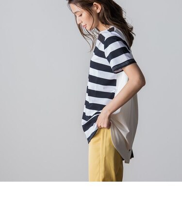 バック釦デザインTシャツ≪手洗い可能≫