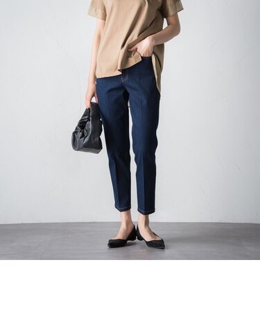 【socolla】ストレッチテーパードデニムパンツ≪洗濯機で洗える≫