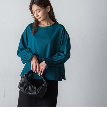 前後2WAY袖タックブラウス≪洗濯機で洗える≫