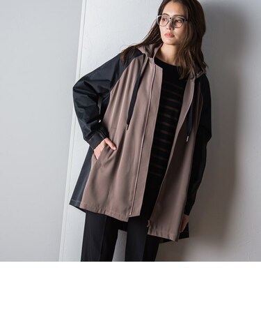 異素材ドッキングミドルマウンテンパーカー≪洗濯機で洗える≫