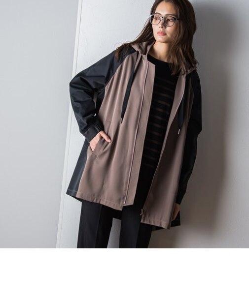 異素材ドッキングミドルマウンテンパーカー≪洗濯機で洗える≫