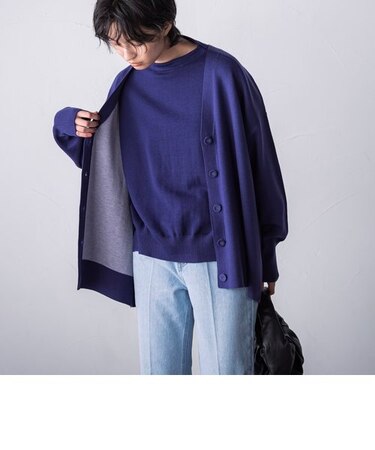 WフェイスＶネックカーディガン≪手洗い可能≫