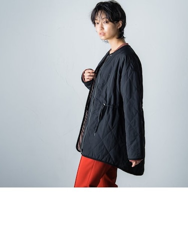 リバーシブルカポック中綿キルティングブルゾン