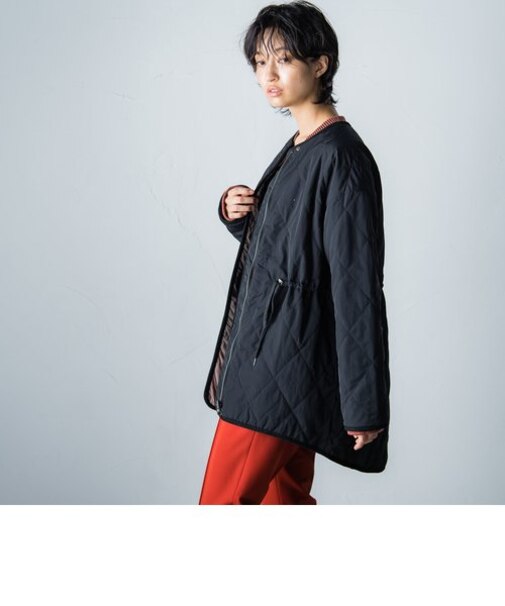 リバーシブルカポック中綿キルティングブルゾン