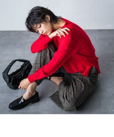 【socolla】抗菌ニットボトルネックプルオーバー≪手洗い可能≫