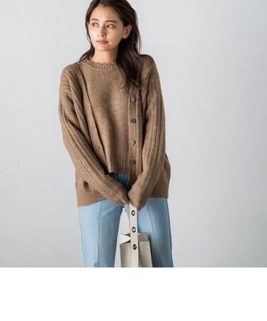 ヤクライクVネックリブニットカーディガン≪手洗い可能/アンサンブル対応≫