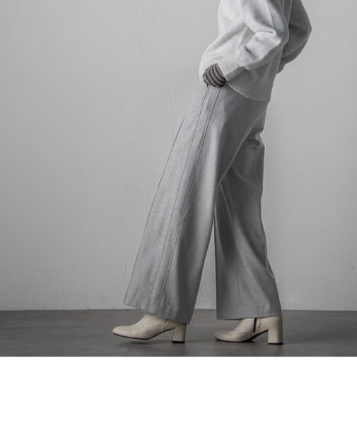 裏起毛サイドラインワイドパンツ≪洗濯機で洗える≫