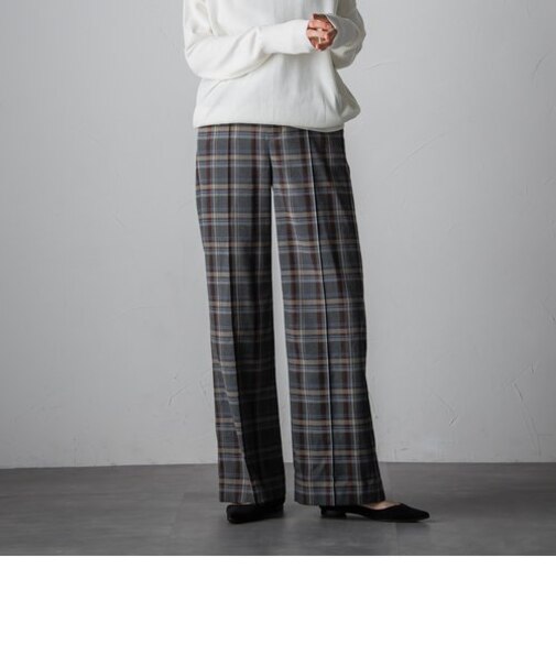 裏起毛サイドラインワイドパンツ≪洗濯機で洗える≫
