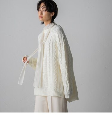 ローゲージケーブルニットプルオーバー≪手洗い可能≫