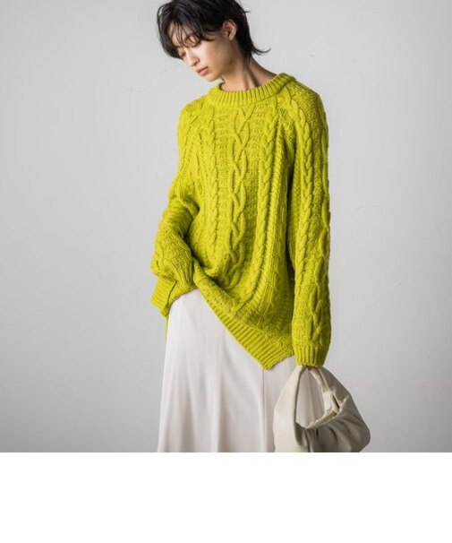 ローゲージケーブルニットプルオーバー≪手洗い可能≫