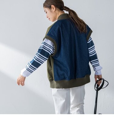 デニムドッキングMA1ベスト≪手洗い可能≫