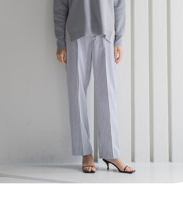 ストライプワイドバレルパンツ≪洗濯機で洗える≫
