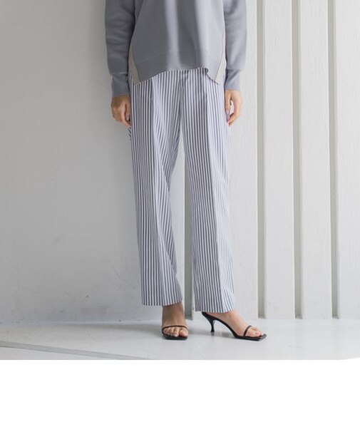 ストライプワイドバレルパンツ≪洗濯機で洗える≫