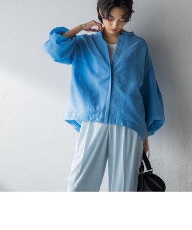 【2023SS叶えるシャツ】バルーンスリーブシャツジャケット≪洗濯機で洗える≫