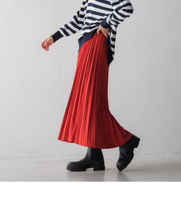 NEWスウェードタッチプリーツスカート≪手洗い可能≫