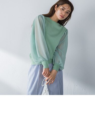 シアータックスリーブドッキングプルオーバー≪手洗い可能≫