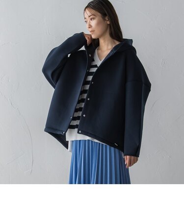 【WEB限定カラーあり】ダンボールフーディブルゾン≪手洗い可能≫