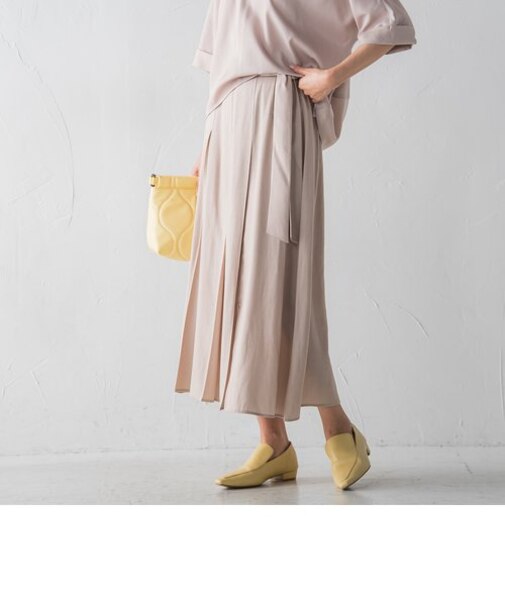 【WEB限定カラーあり】シャンブレー異素材ドッキングスカート≪セットアップ対応≫