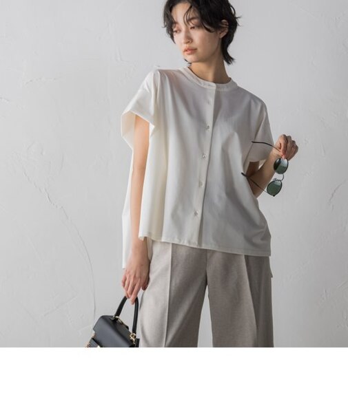 360度ストレッチタックスリーブブラウス≪洗濯機で洗える≫