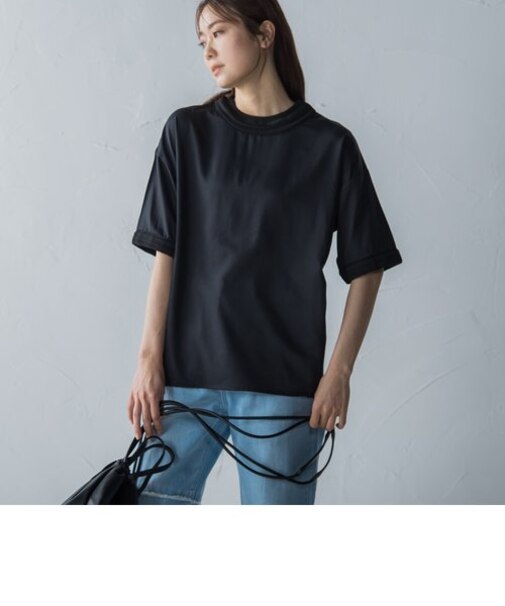 ニットトリミングプルオーバー≪洗濯機で洗える≫