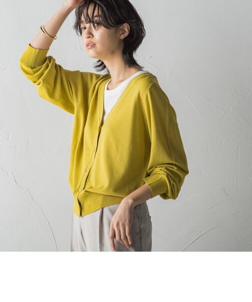 UV加工Vネックカーディガン≪手洗い可能≫