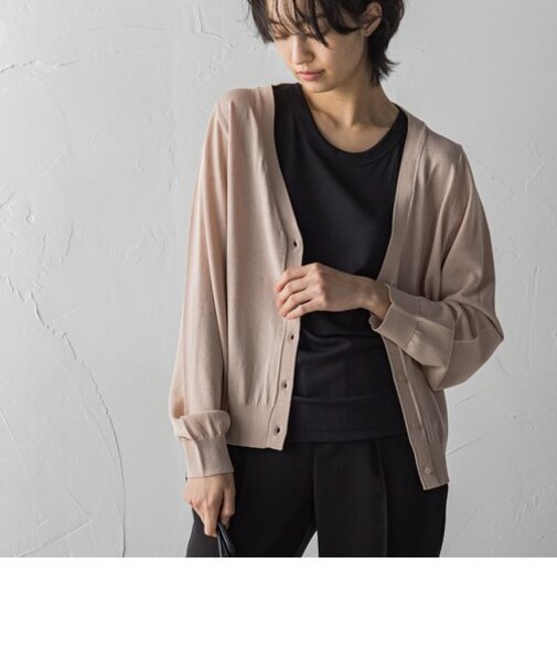 UV加工Vネックカーディガン≪手洗い可能≫