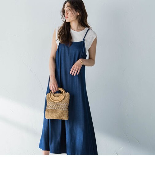 デニムキャミソールワンピース≪洗濯機で洗える≫