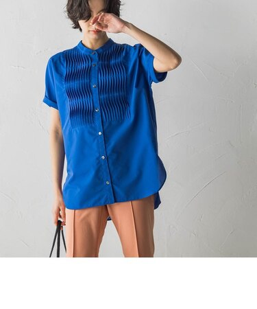 変形タックフレンチスリーブシャツ≪洗濯機で洗える≫