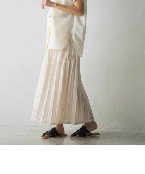 ランダムプリーツシアースカート≪手洗い可能≫