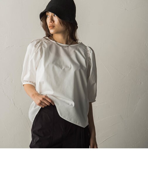 ボリュームスリーブブラウス≪洗濯機で洗える≫
