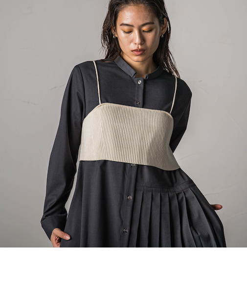 リブニットビスチェ≪手洗い可能≫