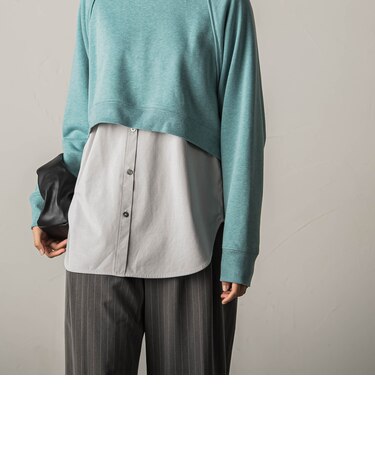 2WAYシャツディティールロンT≪洗濯機で洗える≫