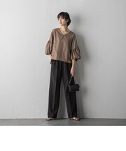 ダブルクロスワイドパンツ≪洗濯機で洗える≫