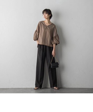 ダブルクロスワイドパンツ≪洗濯機で洗える≫