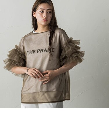 フリルスリーブチュールプルオーバー