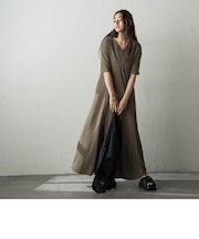 カノコジャージ5分袖ワンピース≪洗濯機で洗える≫