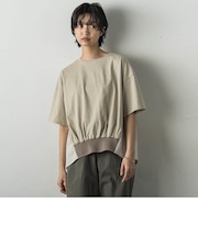 裾リブ前後異素材プルオーバー≪手洗い可能≫