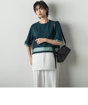 シアーレイヤードコンビプルオーバー≪洗濯機で洗える≫